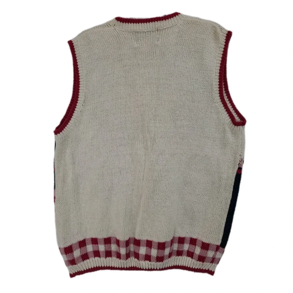 Vintage 1990s Knitted Sweater Vest Kitchen Theme Cottagecore Sz 2X Grandmacore - Picture 2 of 10